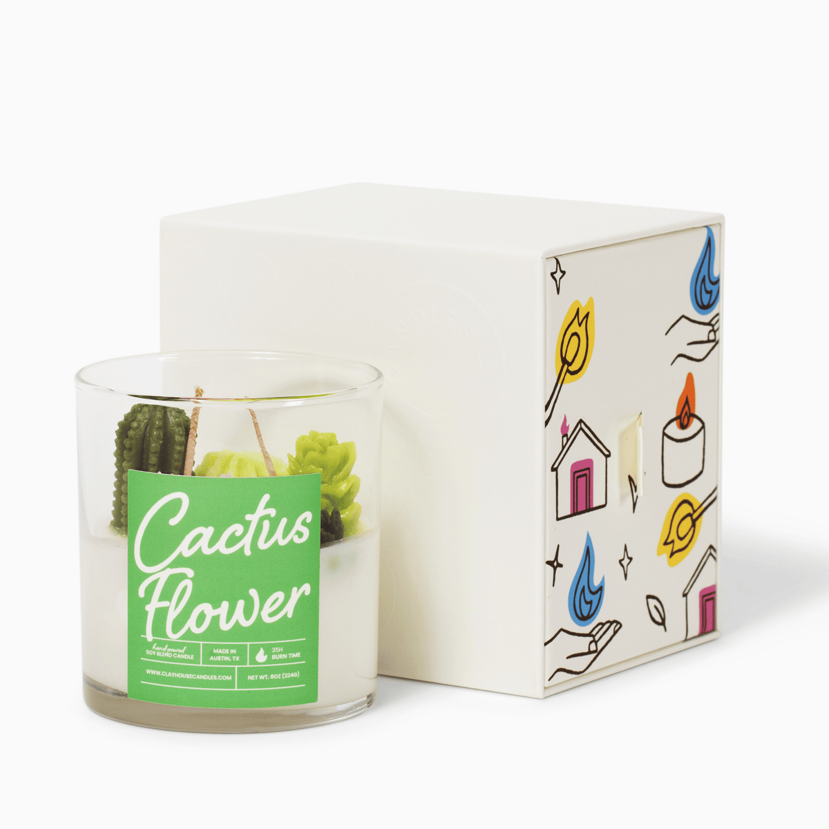 Cactus Flower Container Candle - Che Cose Belle