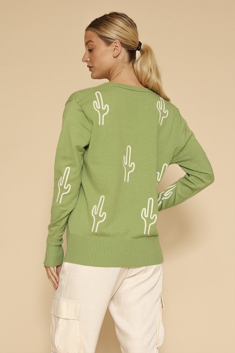 Cactus knit button front cardigan - Che Cose Belle