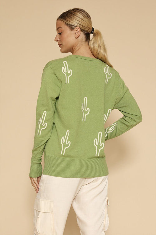 Cactus knit button front cardigan - Che Cose Belle