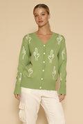 Cactus knit button front cardigan - Che Cose Belle