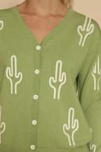 Cactus knit button front cardigan - Che Cose Belle