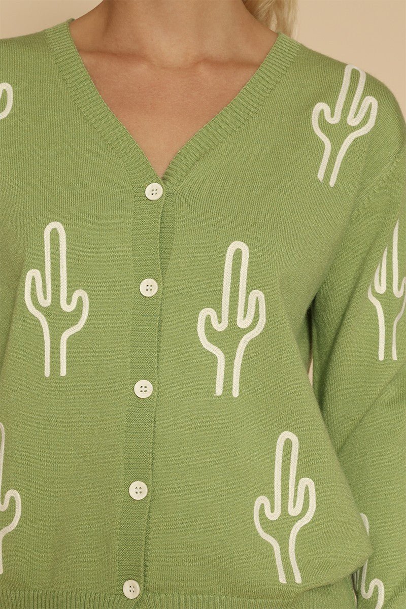 Cactus knit button front cardigan - Che Cose Belle