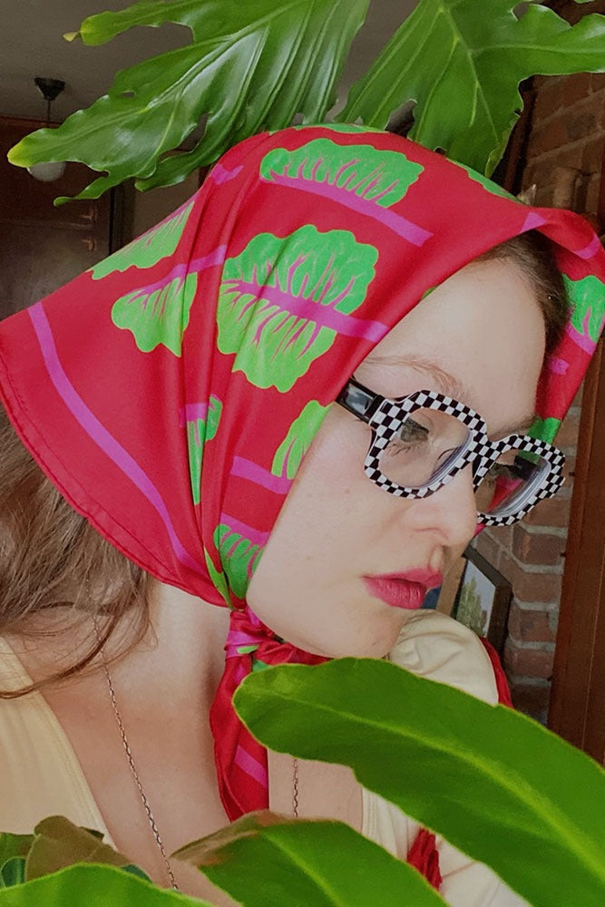 Glowing Chard Silk Medium Square Scarf