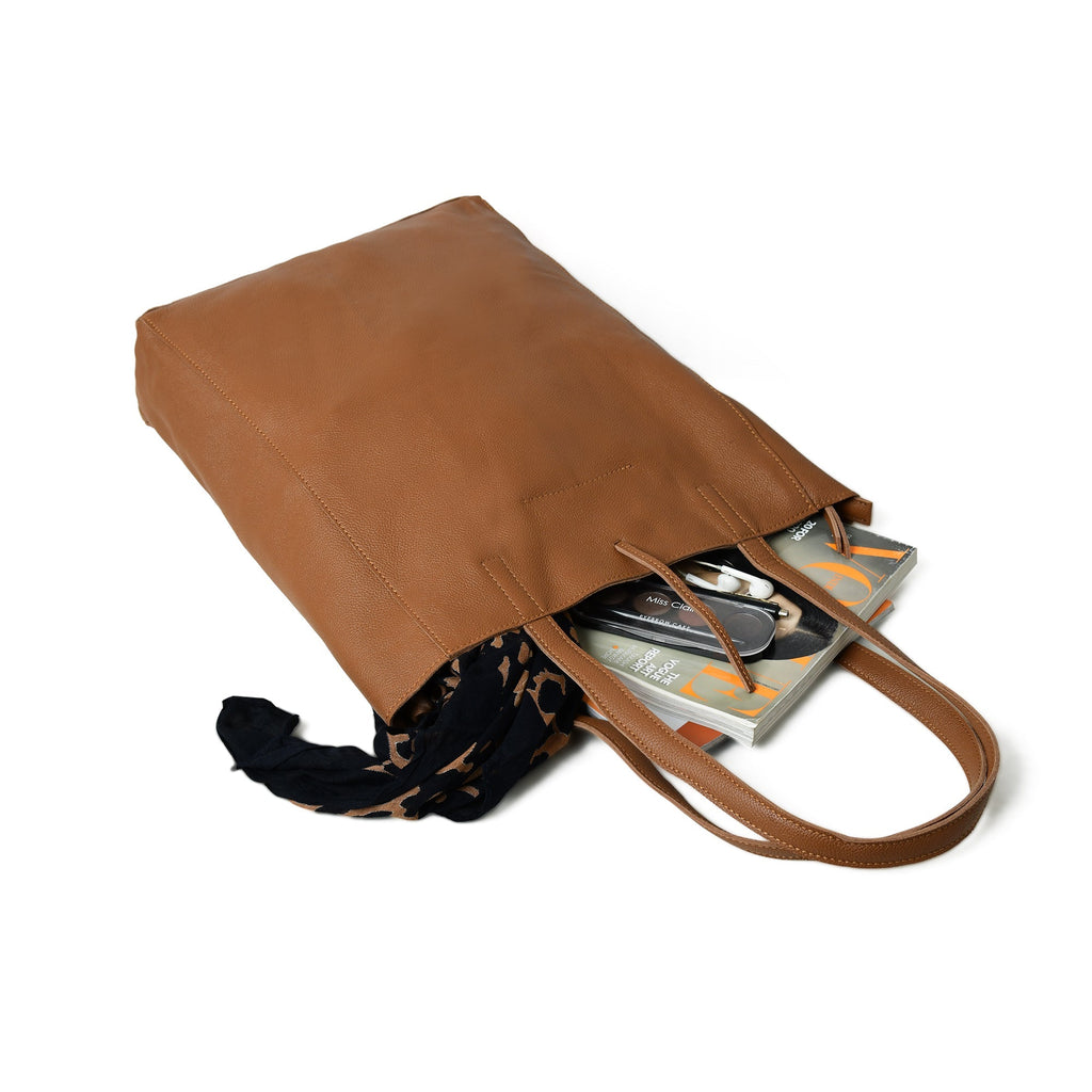 Café Chic Women's Leather Tote Bag - Che Cose Belle