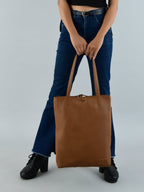 Café Chic Women's Leather Tote Bag - Che Cose Belle