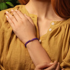 Calming Reflection - Amethyst February Birthstone Evil Eye Bracelet - Che Cose Belle