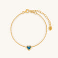 Calming Vibrations Lab Blue Opal Heart Gold Bracelet - Che Cose Belle