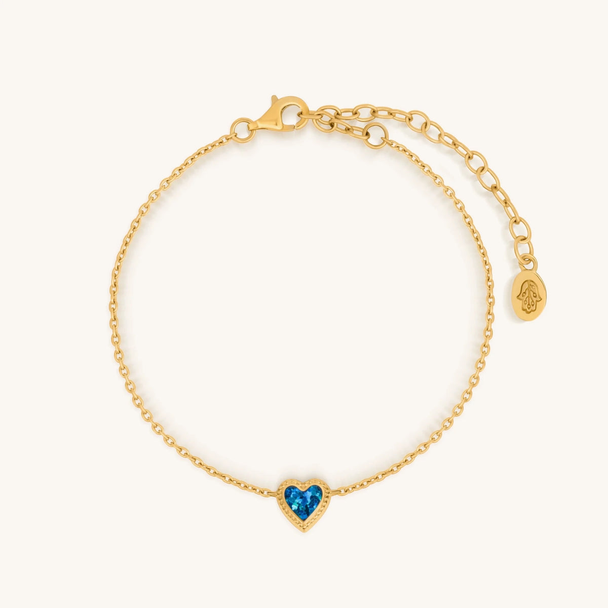 Calming Vibrations Lab Blue Opal Heart Gold Bracelet - Che Cose Belle