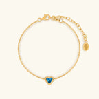 Calming Vibrations Lab Blue Opal Heart Gold Bracelet - Che Cose Belle