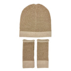 Fingerless Alpaca Gloves Camel Interwoven Long Wrist Warmers With Thumb Slit