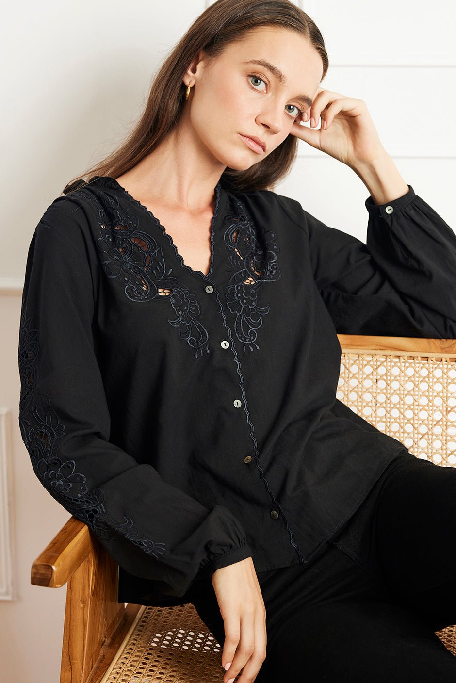 Camilla Blouse in Black - Che Cose Belle