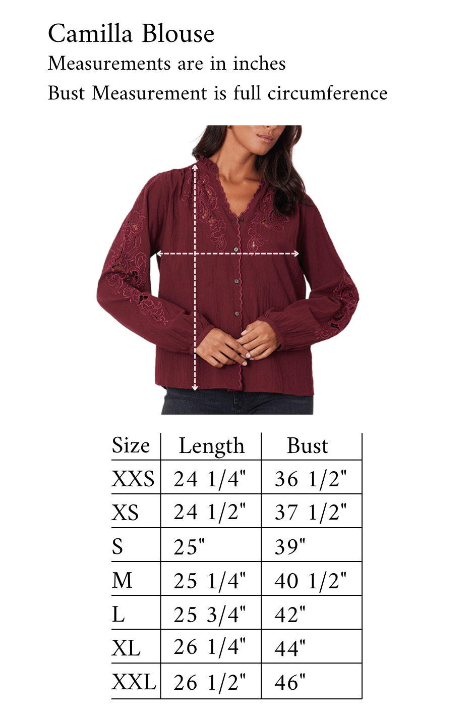 Camilla Blouse in Cranberry - Che Cose Belle