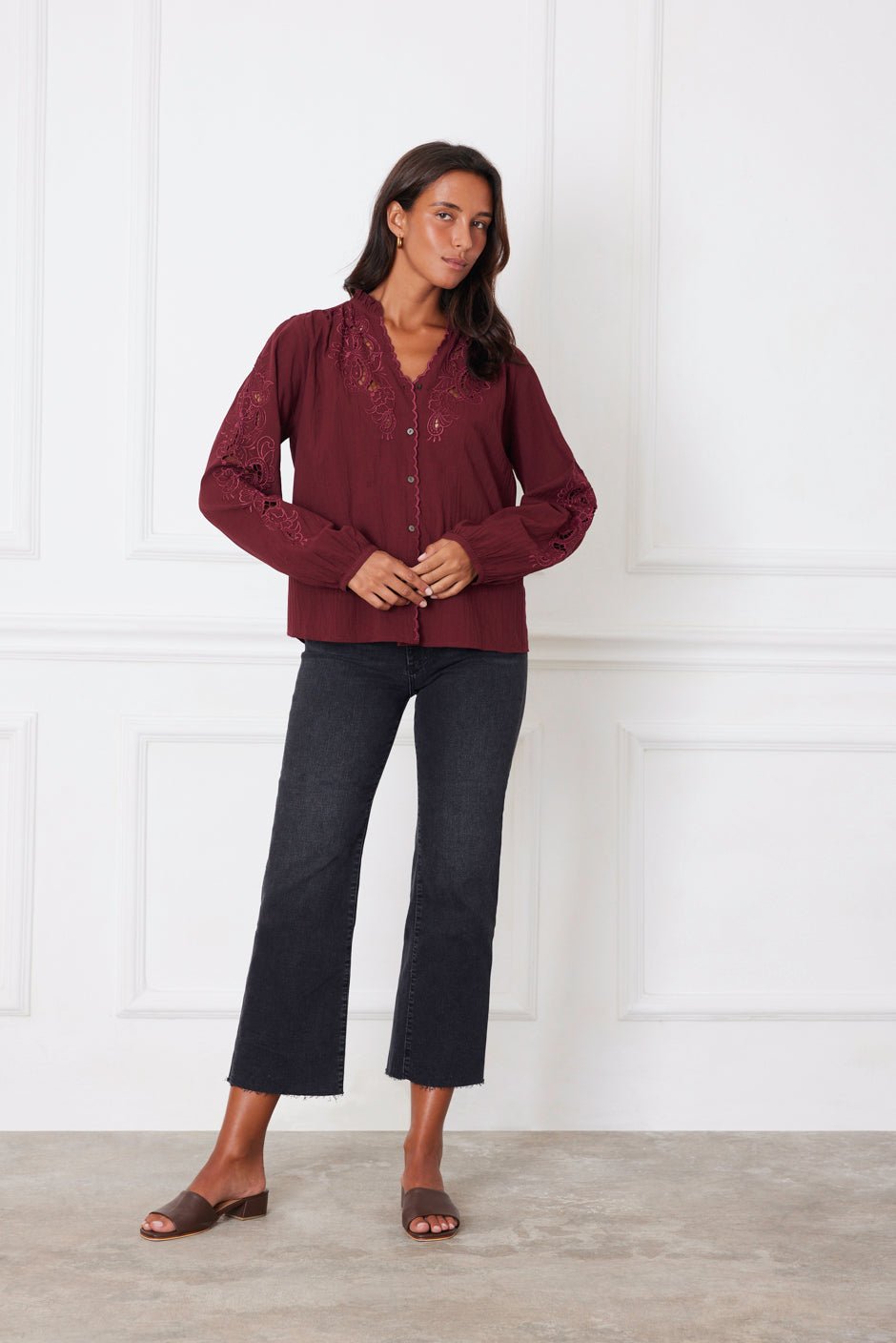Camilla Blouse in Cranberry - Che Cose Belle