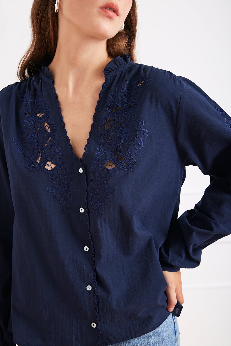 Camilla Blouse in Navy - Che Cose Belle