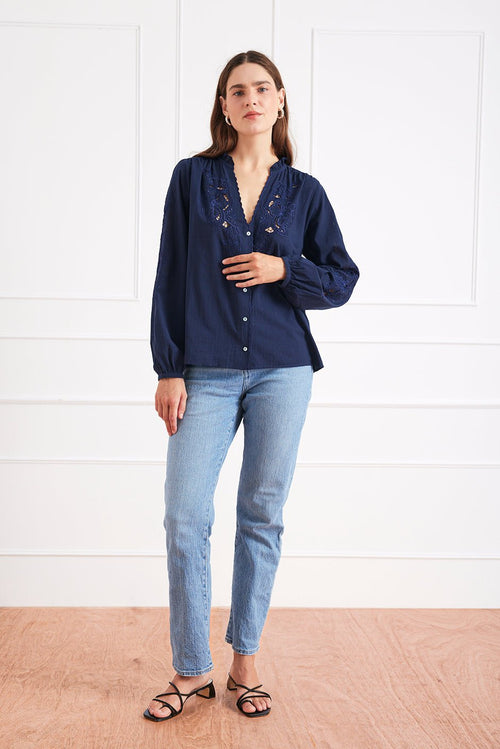 Camilla Blouse in Navy - Che Cose Belle