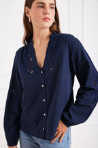 Camilla Blouse in Navy - Che Cose Belle