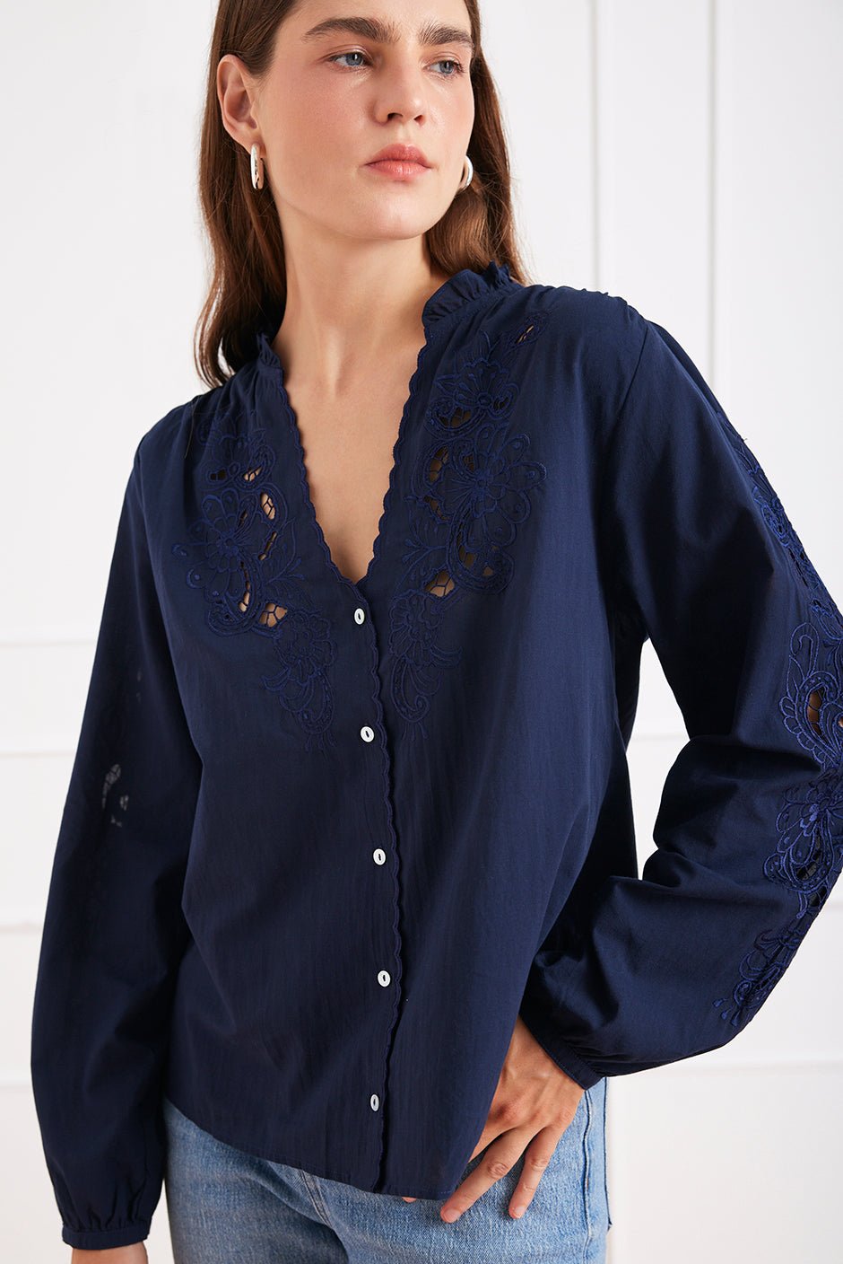 Camilla Blouse in Navy - Che Cose Belle