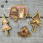 Camping Wood Magnet Set - Che Cose Belle