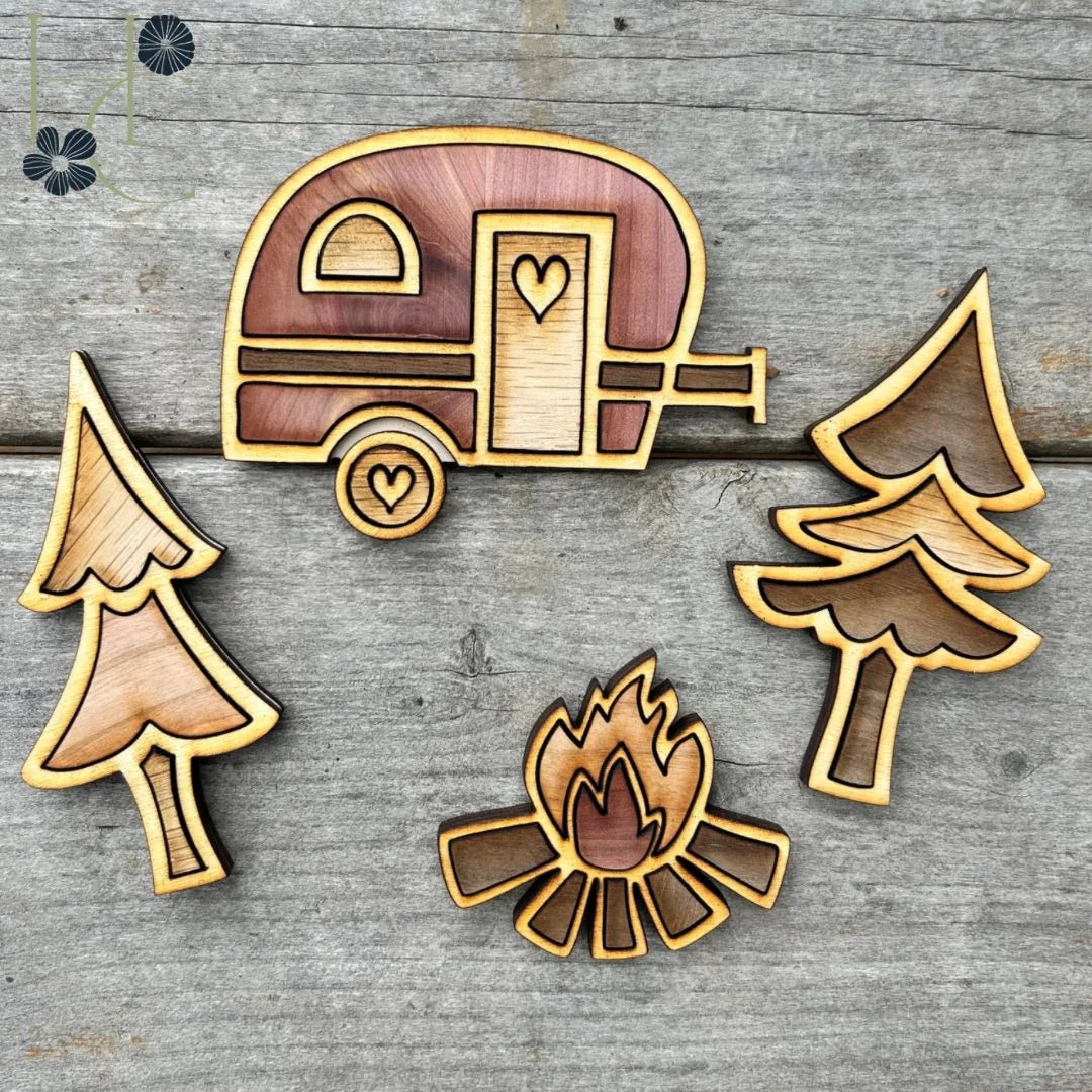 Camping Wood Magnet Set - Che Cose Belle