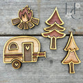 Camping Wood Magnet Set - Che Cose Belle