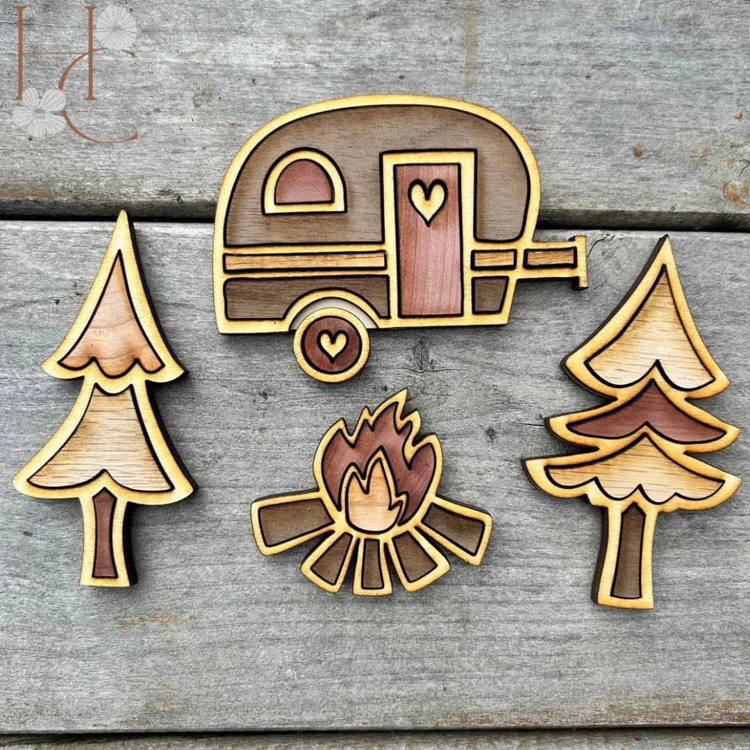 Camping Wood Magnet Set - Che Cose Belle