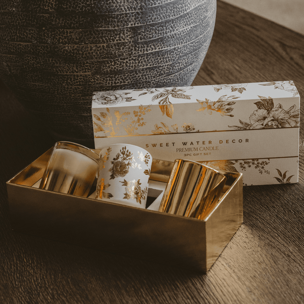 Candle Gift Box Set (Salt and Sea, Island Air, Palo Santo Patchouli) - Che Cose Belle