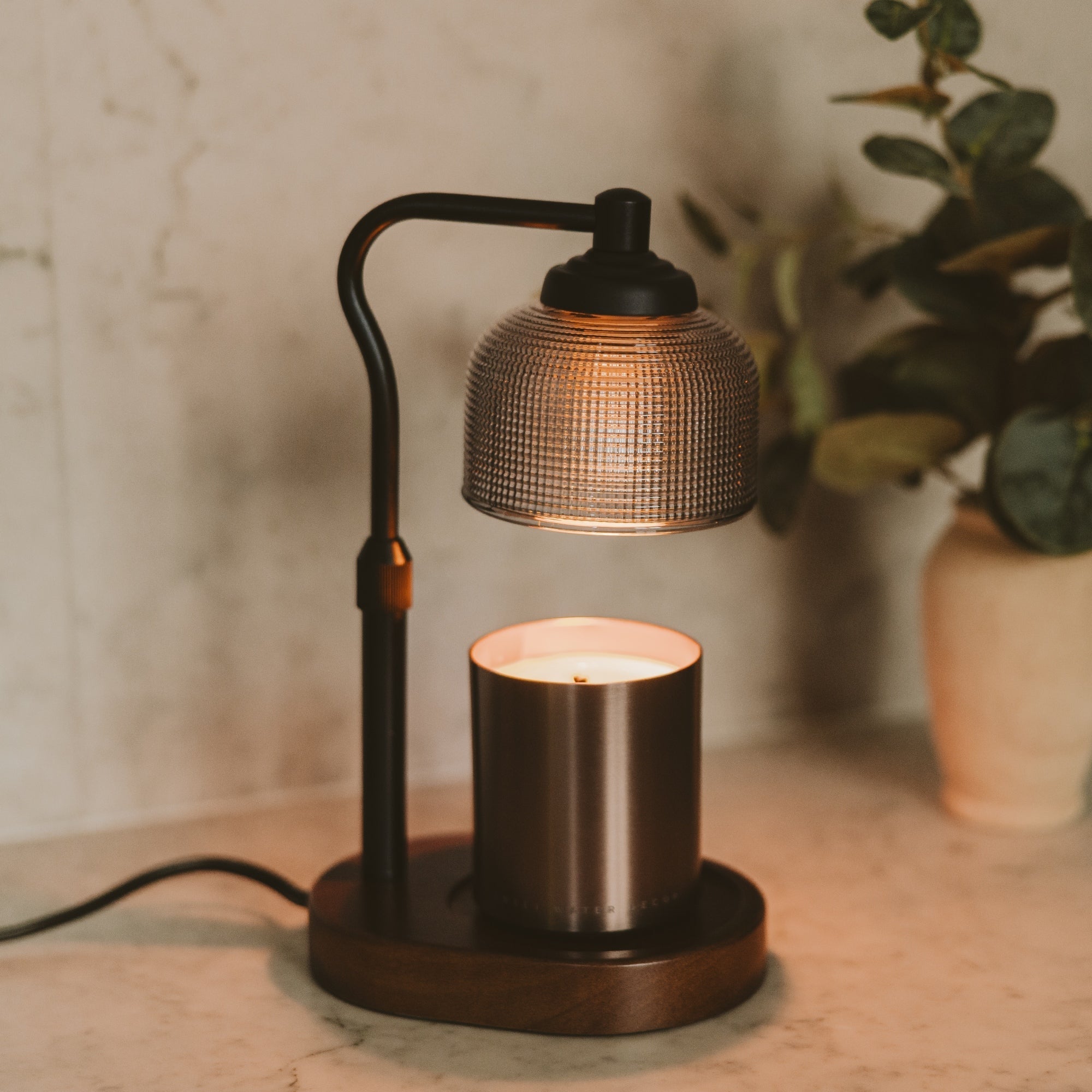 Candle Warmer Lamp with Wood Base - Che Cose Belle