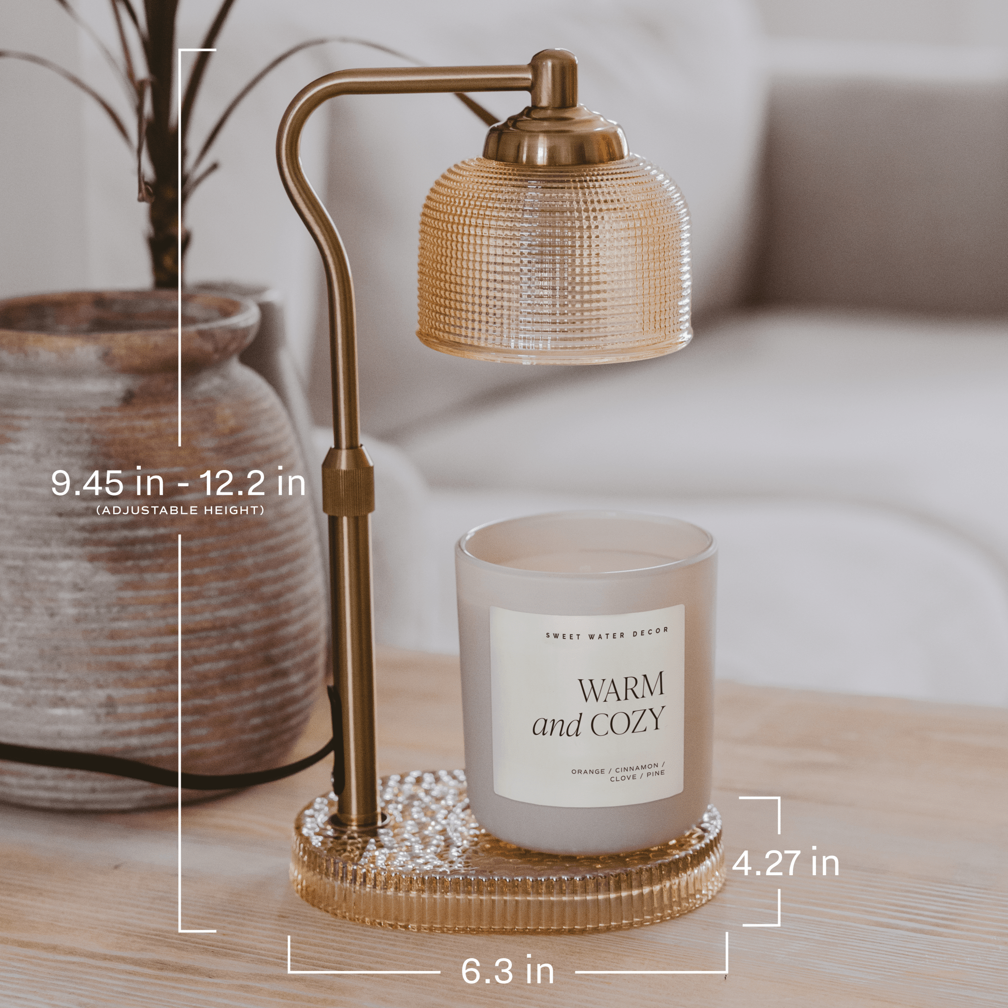 Candle Warmer Lamp with Wood Base - Che Cose Belle