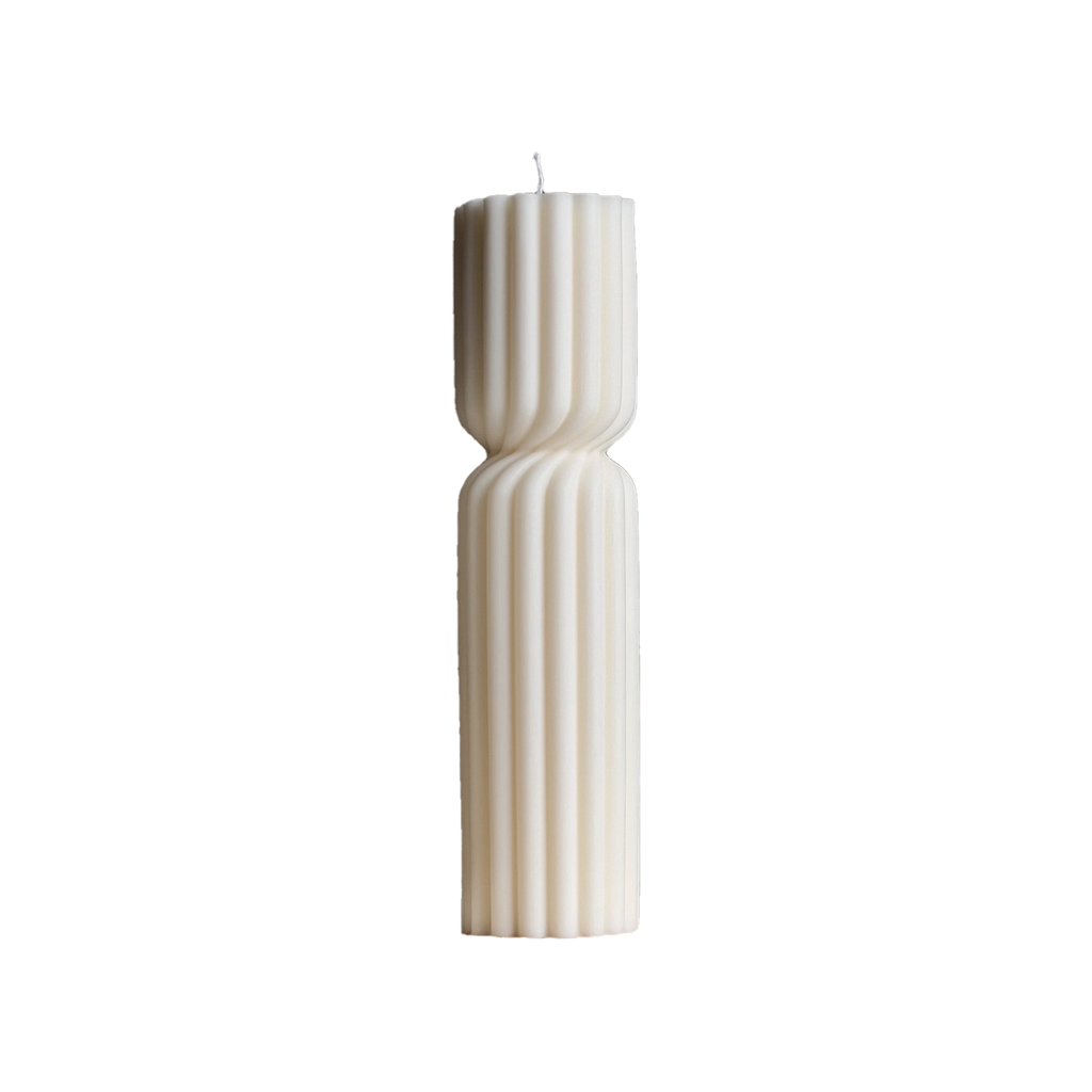 Fluted Hourglass Pillar Candle