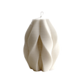 Ribbed Swirl Candle: Cream
