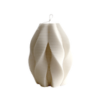 Ribbed Swirl Candle: Cream