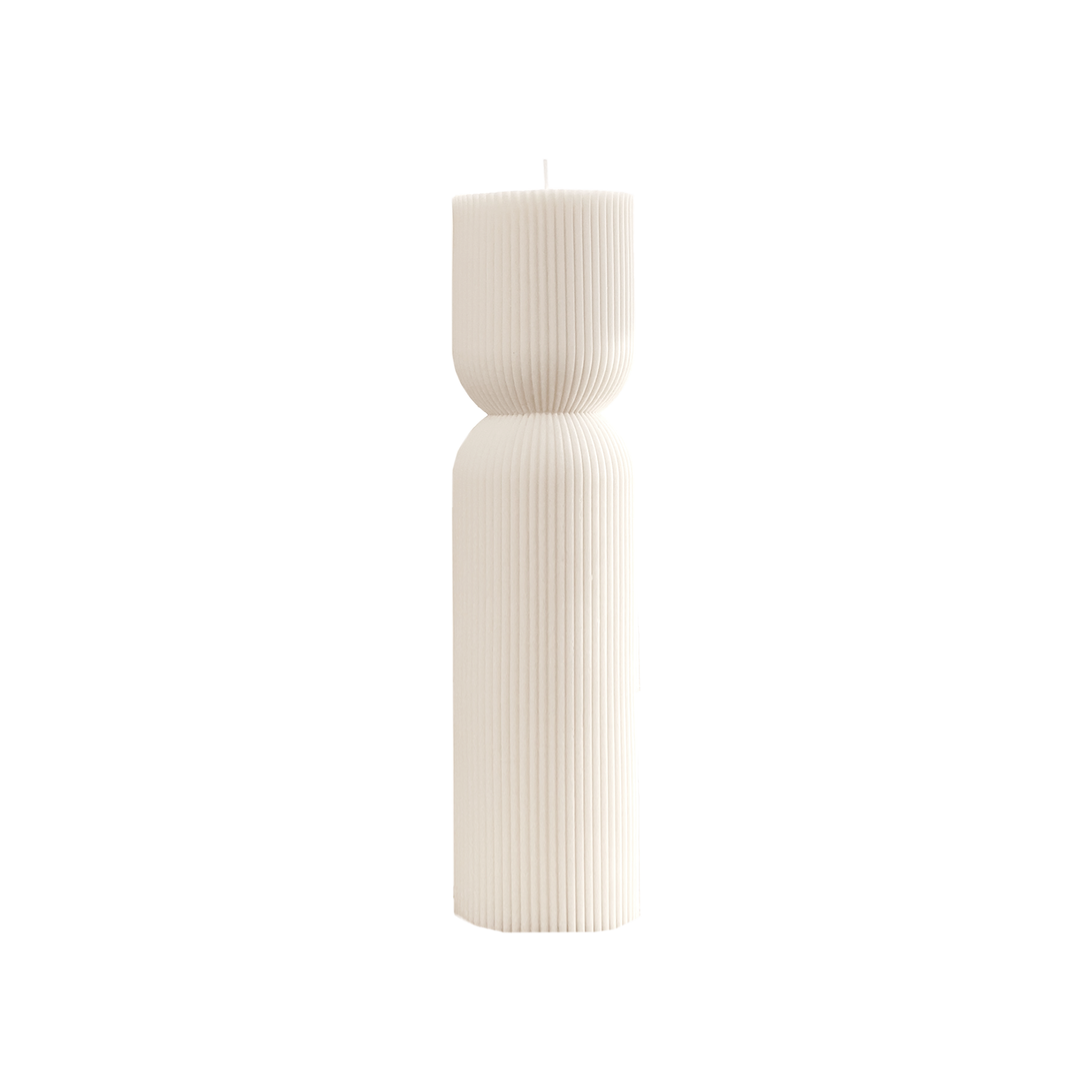 Ribbed Hourglass Pillar Candle