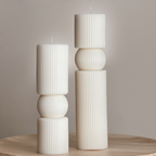 Roman Ribbed Pillar Candle