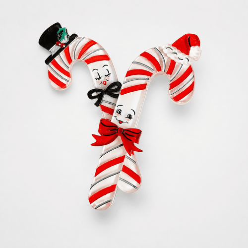 Candy Cane Couple Brooch by 50's Vintage Dame x Lipstick & Chrome - Che Cose Belle