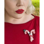 Candy Cane Couple Brooch by 50's Vintage Dame x Lipstick & Chrome - Che Cose Belle