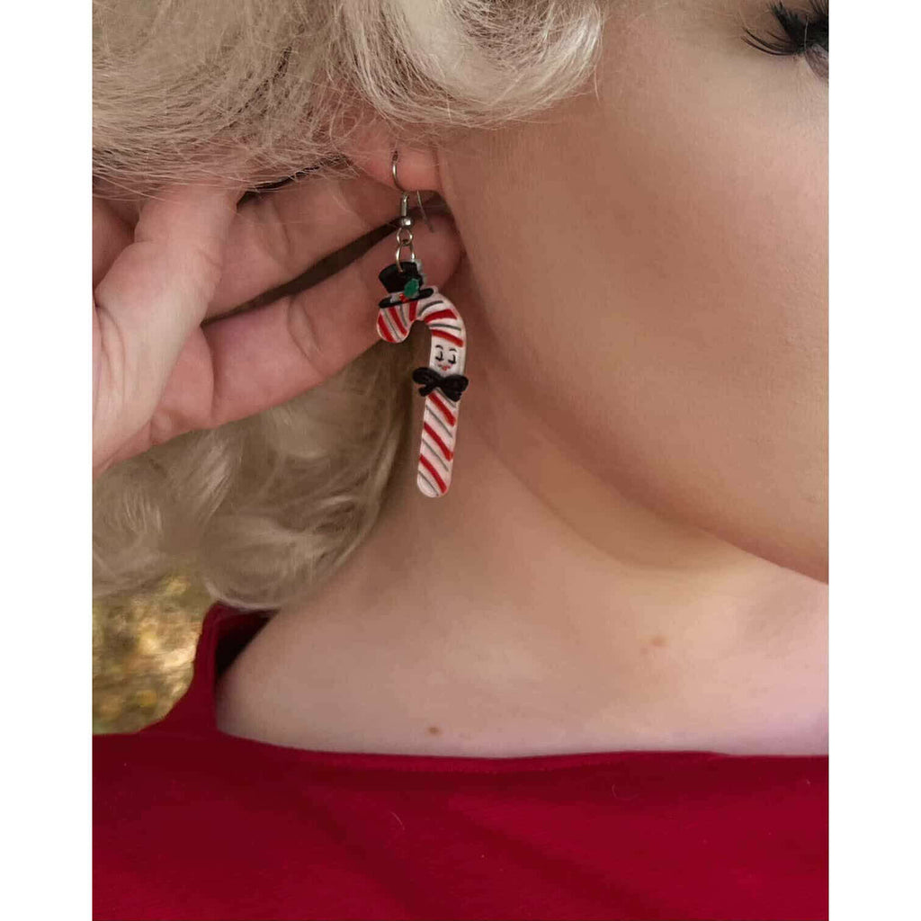 Candy Cane Couple Earrings by 50's Vintage Dame x Lipstick & Chrome - Che Cose Belle