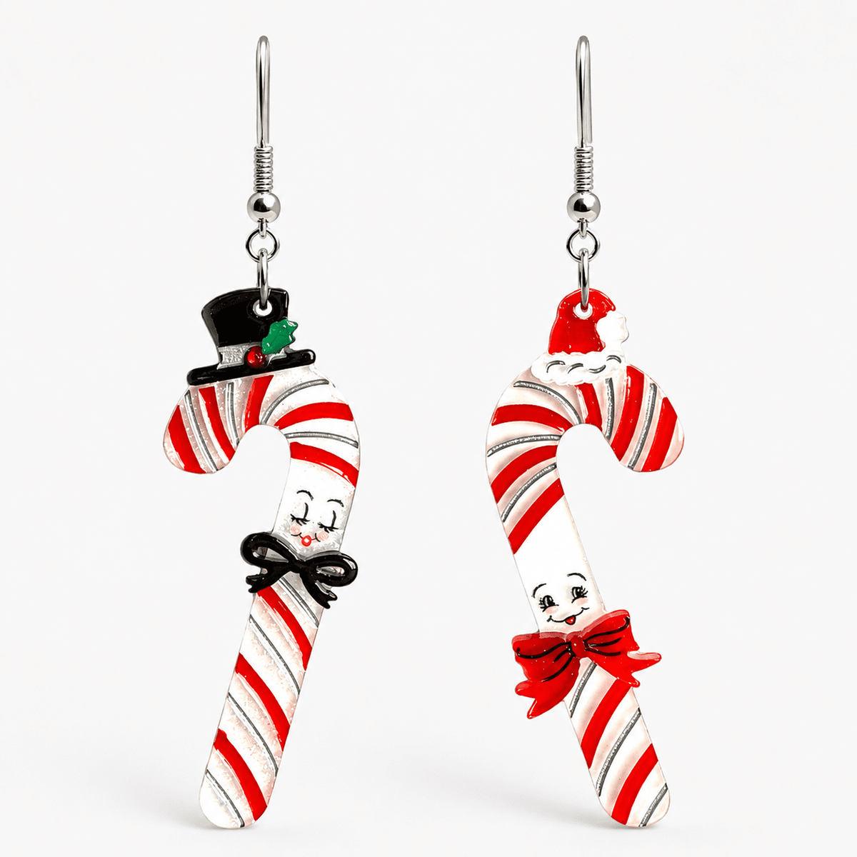Candy Cane Couple Earrings by 50's Vintage Dame x Lipstick & Chrome - Che Cose Belle