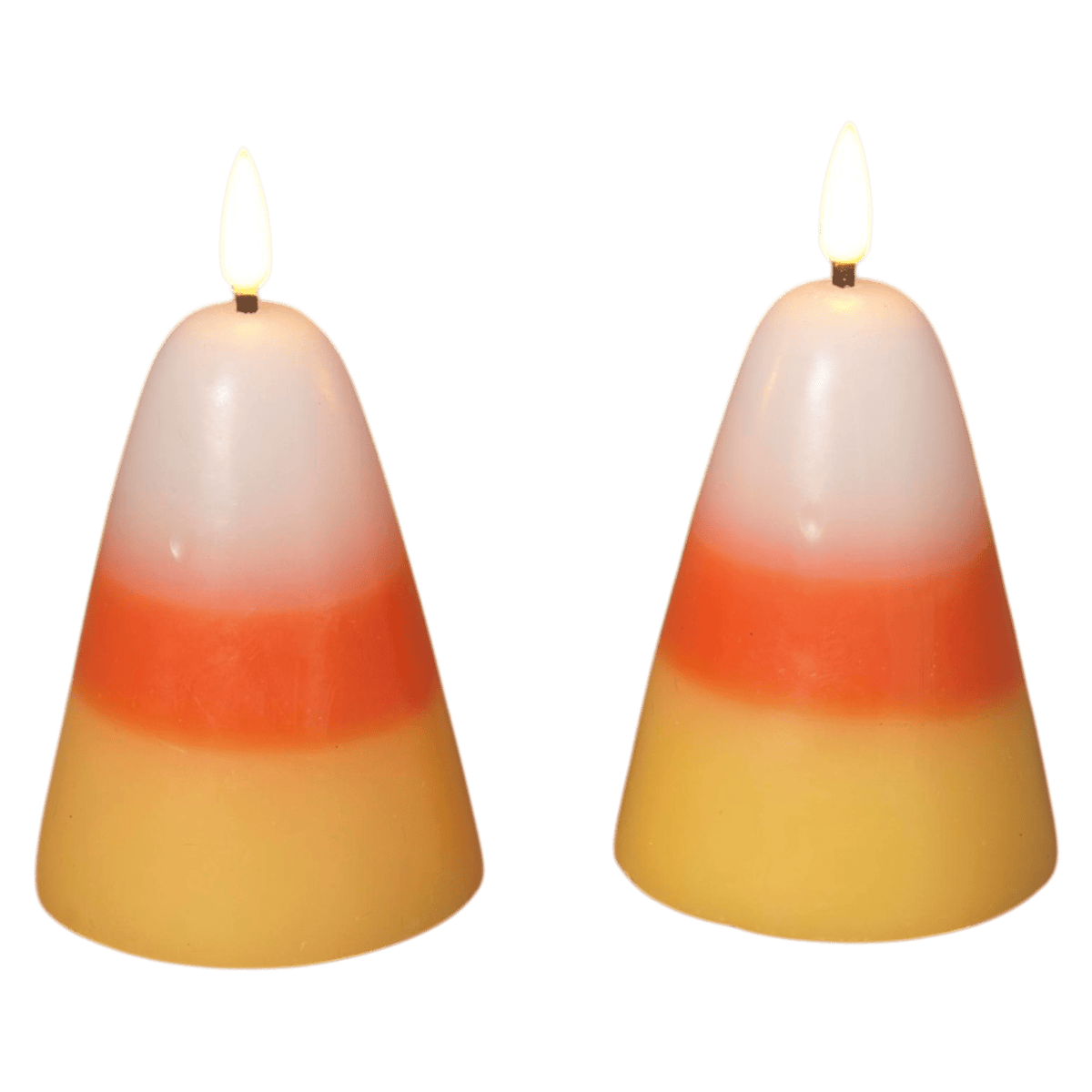 Candy Corn B/O Lighted Wax Candles - 2 Piece Set - Che Cose Belle