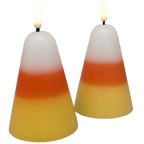 Candy Corn B/O Lighted Wax Candles - 2 Piece Set - Che Cose Belle