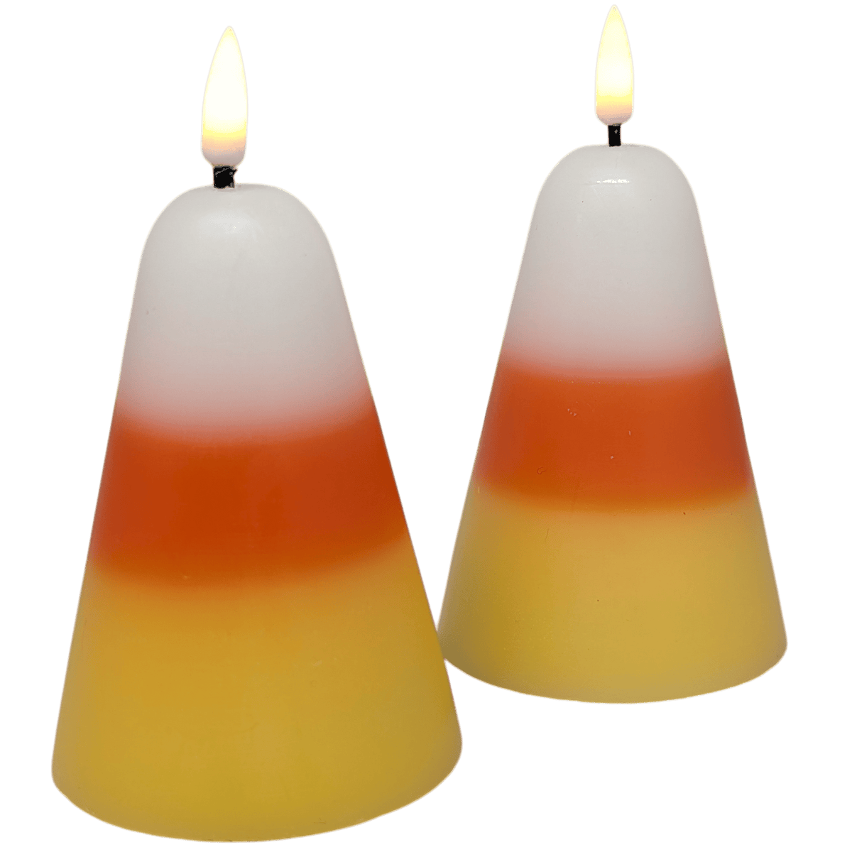 Candy Corn B/O Lighted Wax Candles - 2 Piece Set - Che Cose Belle