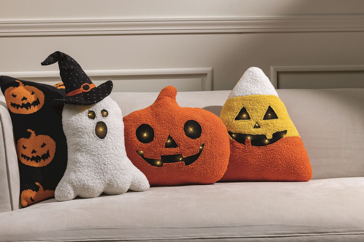 Candy Corn LED Halloween Throw Pillow - Che Cose Belle