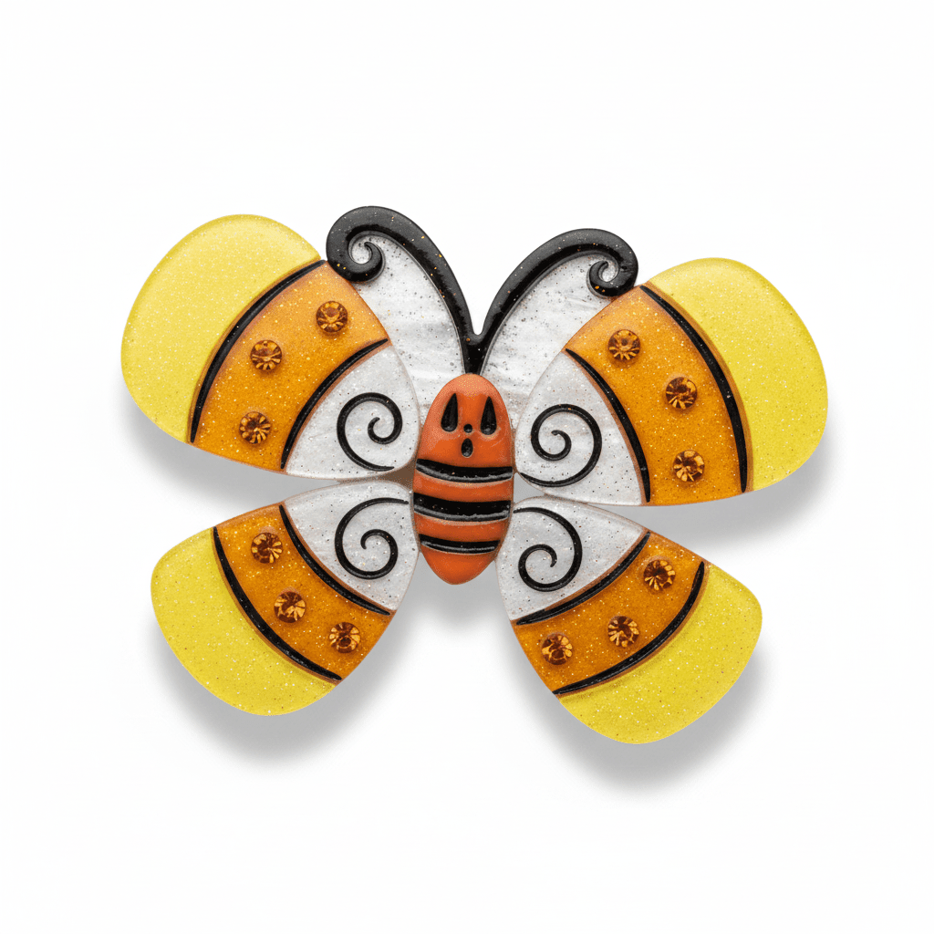 Candy Corn Winged Weena Brooch by Johanna Parker x Lipstick & Chrome - Che Cose Belle
