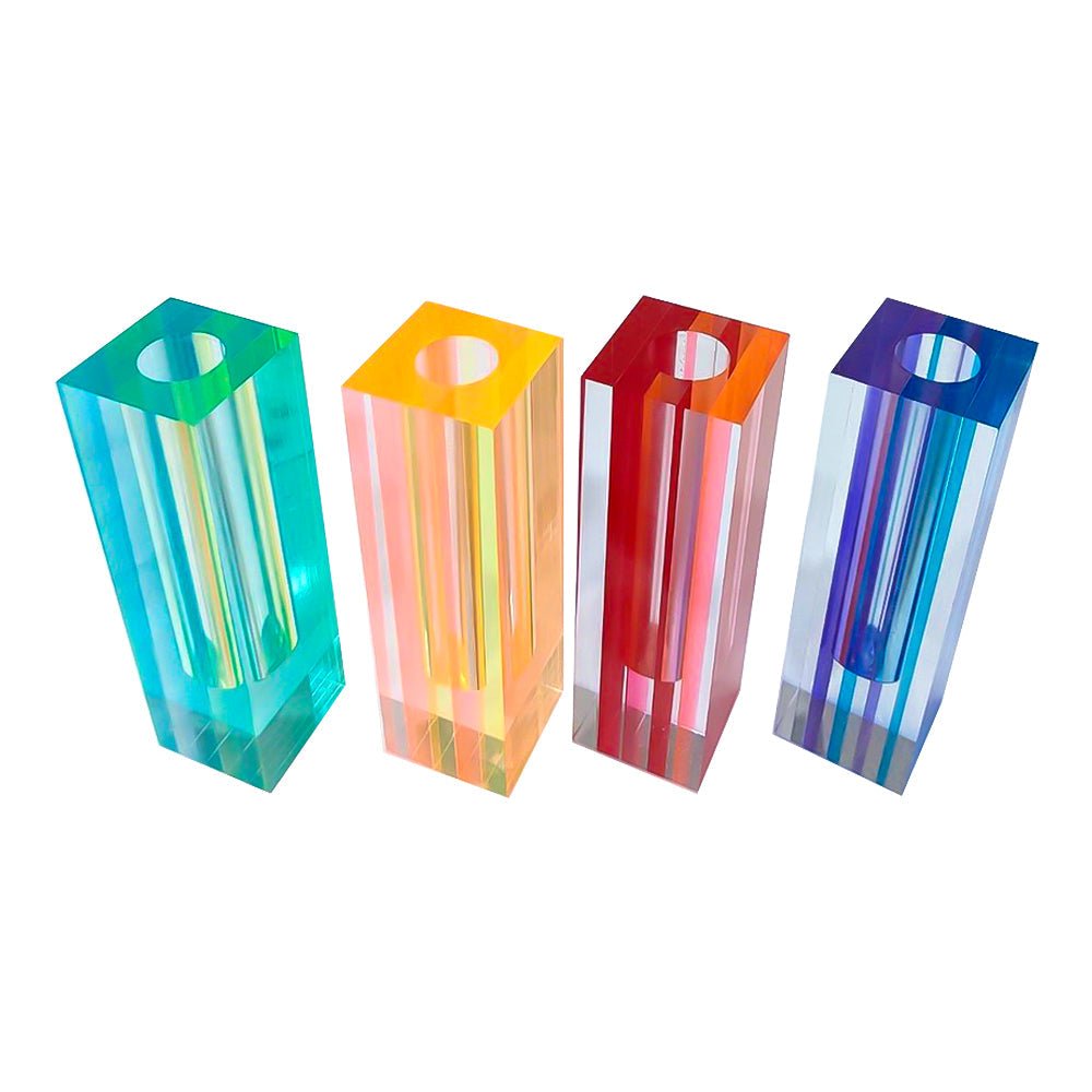 Canetti Acrylic Flower Vase in Blue/Green - Che Cose Belle