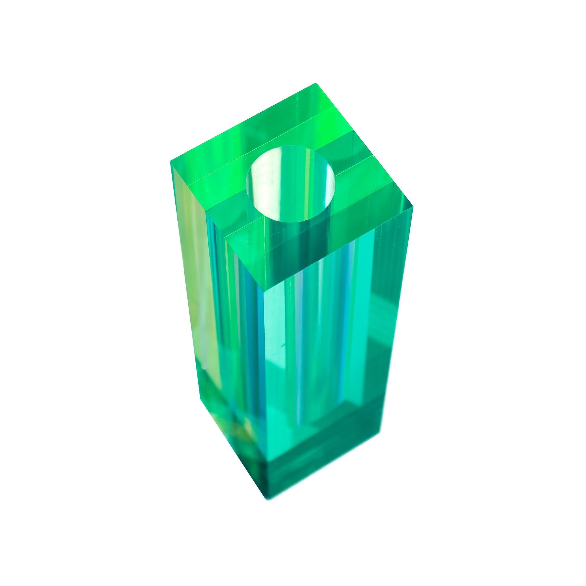 Canetti Acrylic Flower Vase in Blue/Green - Che Cose Belle