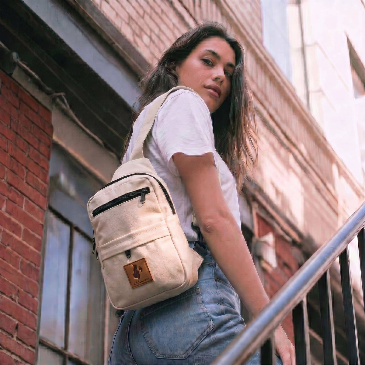 Canvas Crossbody Sling Bag for Men | Umoja Large Sling Bag for Women - Che Cose Belle