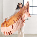 Canyon Hand Embroidered Hand Woven Merino Silk Soft Scarf - Che Cose Belle