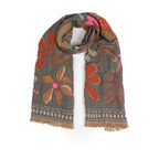 Canyon Petal Embroidered Scarf - Dark Teal - Che Cose Belle