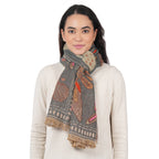 Canyon Petal Embroidered Scarf - Dark Teal - Che Cose Belle