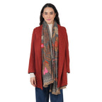 Canyon Petal Embroidered Scarf - Dark Teal - Che Cose Belle