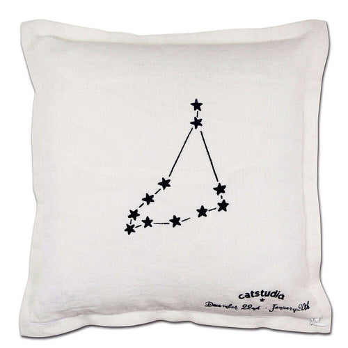Capricorn Astrology Hand-Embroidered Pillow by Cat Studio - Che Cose Belle